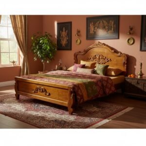 Rajadhani Carved Teak Bed
