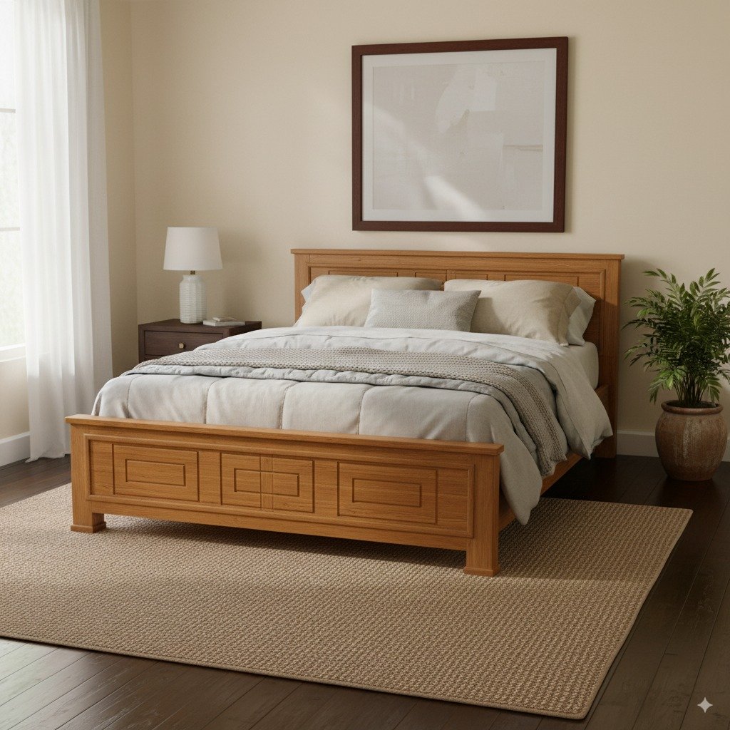 Classic Boxy Teak Bed
